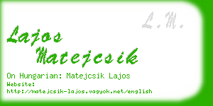 lajos matejcsik business card